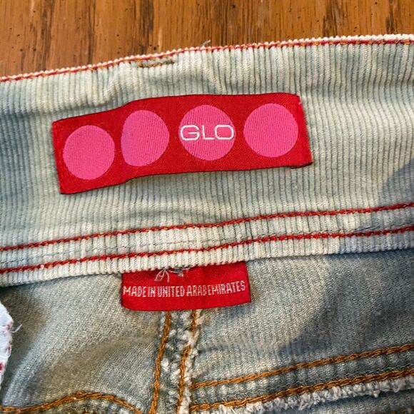 Vintage Y2K GLO Green Corduroy Pants Women’s Juniors 9 Flare Pockets 2000s - Picture 5 of 10